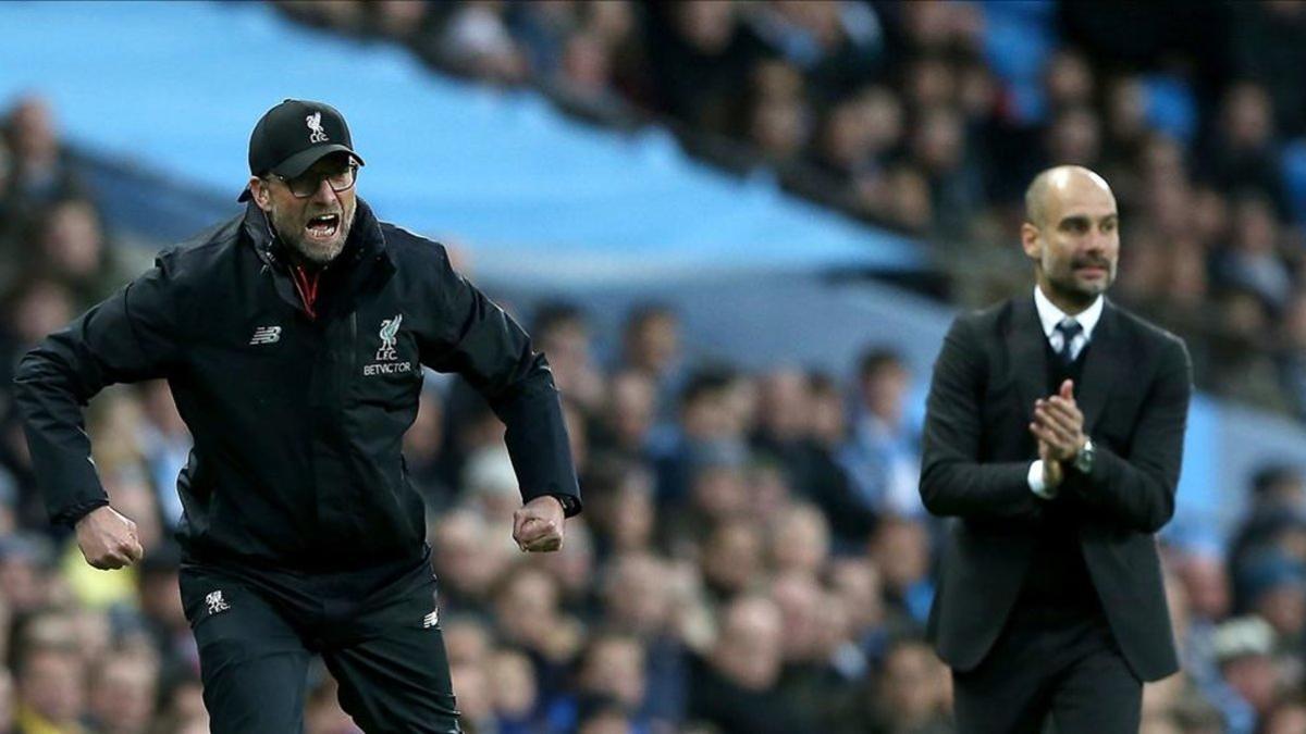 Klopp-Guardiola, dos formas de vivir un partido desde la banda