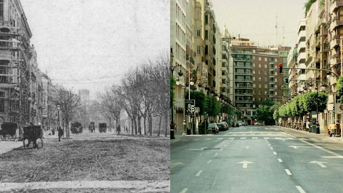 Dos perspectivas de la calle Colón