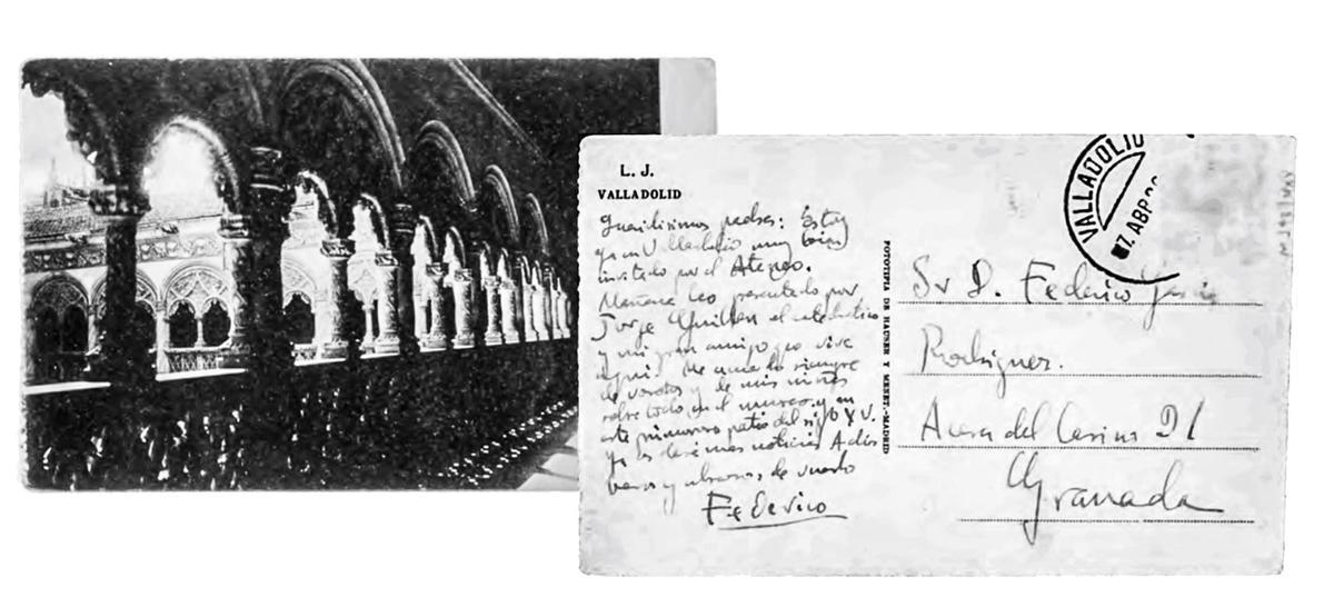 Postal de Federico García Lorca a sus padres. Abril de 1926. Colección privada