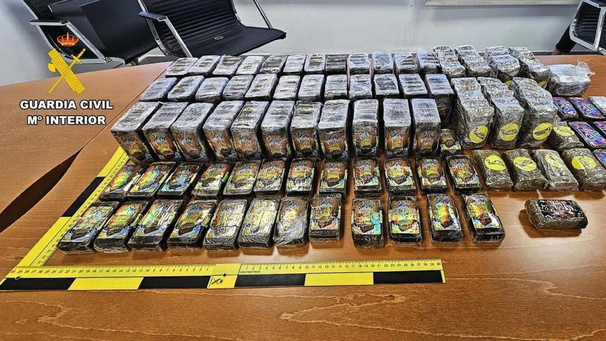 Droga decomisada por los agentes.