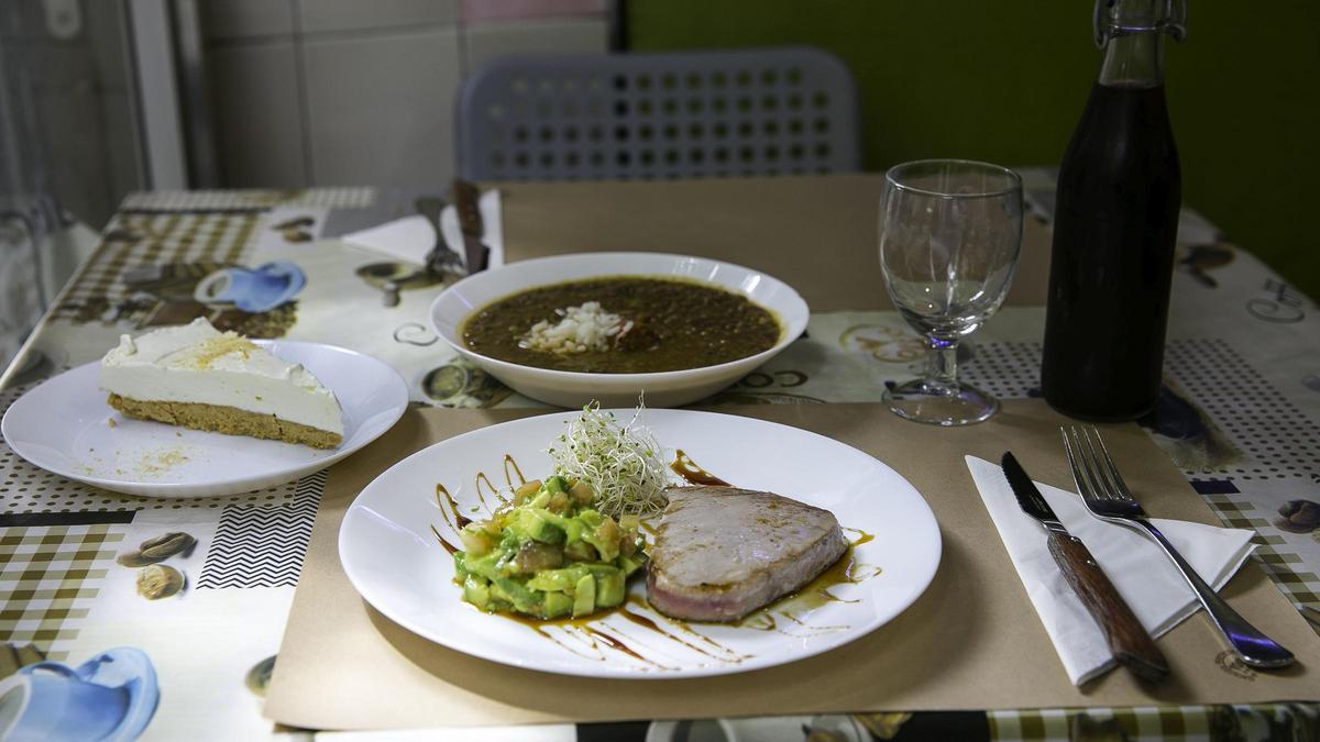 Aspecto de un menú del día en un restaurante de Barcelona.