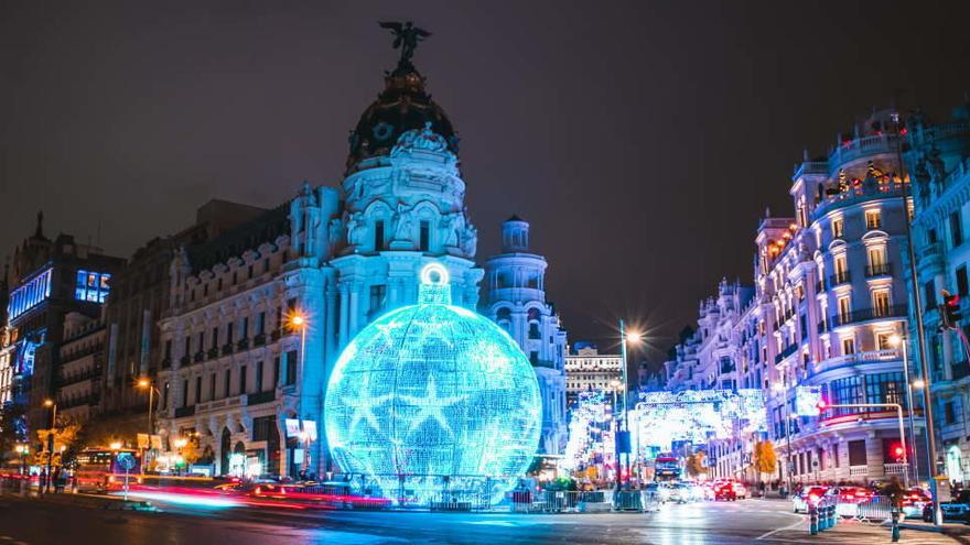 Decoración navideña en Madrid.