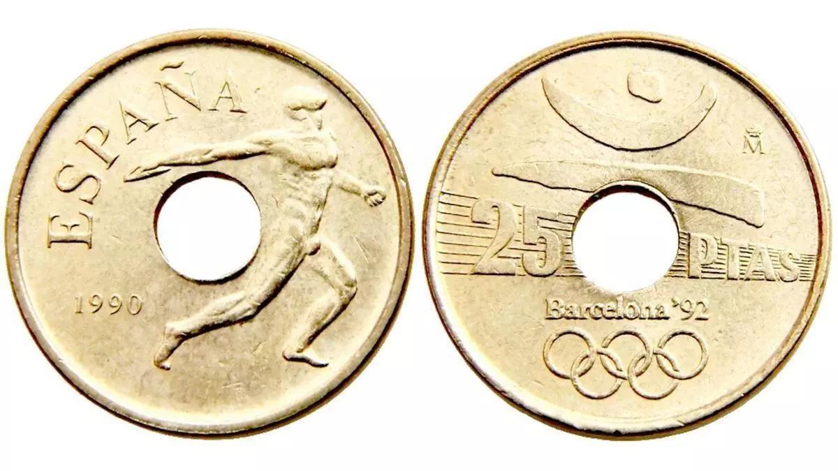 Moneda de 25 pesetas de coleccionismo.
