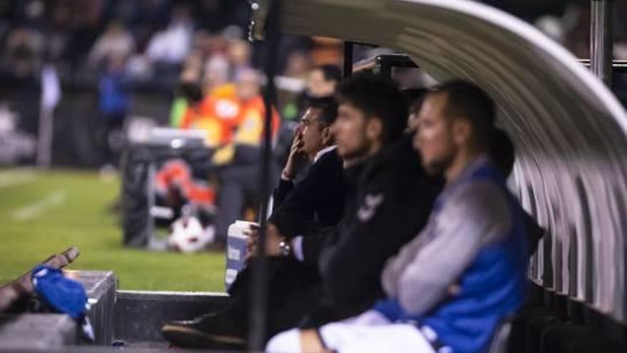 El entrenador David Gutiérrez, ayer en el banquillo de Castalia.