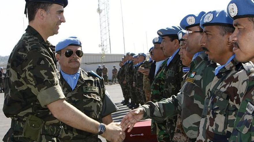 El Príncipe de Asturias llega a Beirut para visitar a las tropas españolas en Líbano