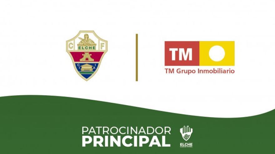 Cartela del anuncio del acuerdo de patrocinio entre el Elche CF y TM.