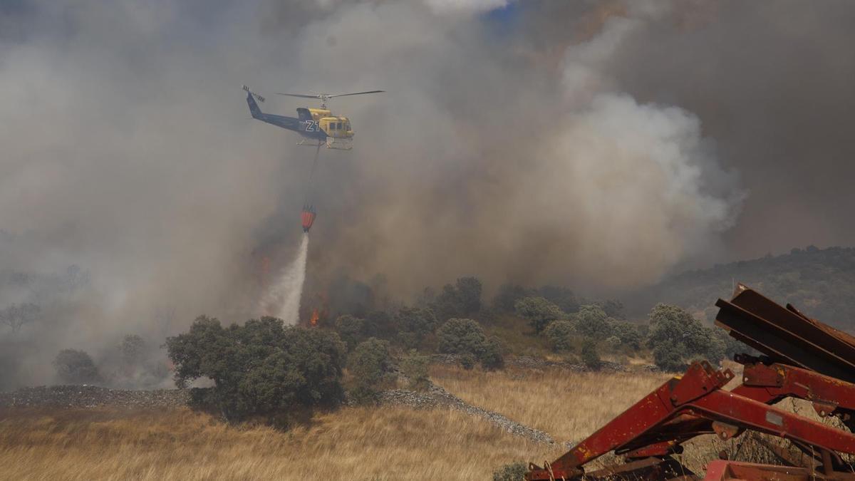 Imágenes del fuego declarado en Lober de Aliste, Zamora