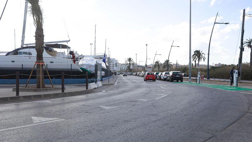 El aparcamiento soterrado está proyectado bajo esta zona del puerto de Eivissa.