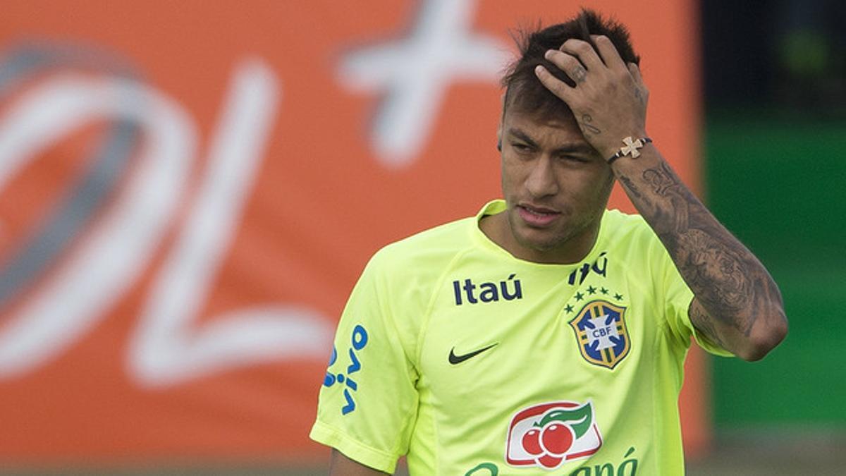 Neymar, durante uno de los entrenamientos de Brasil antes de abandonar la Copa América