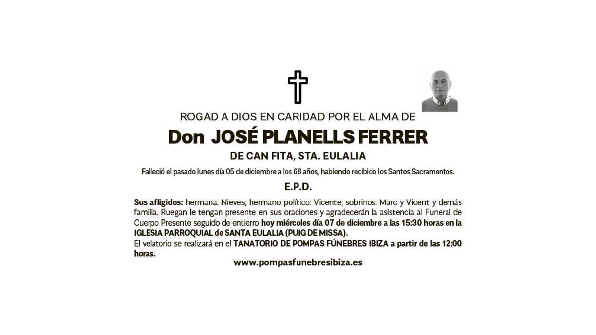 Esquela José Planells Ferrer