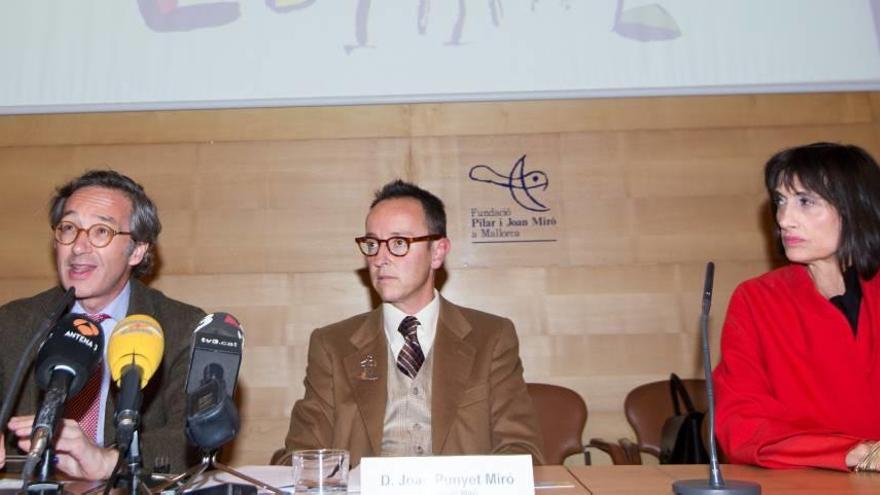 José María Lassalle, Joan Punyet Miró y María José Ortuño, ayer, en la Fundació Pilar i Joan Miró.