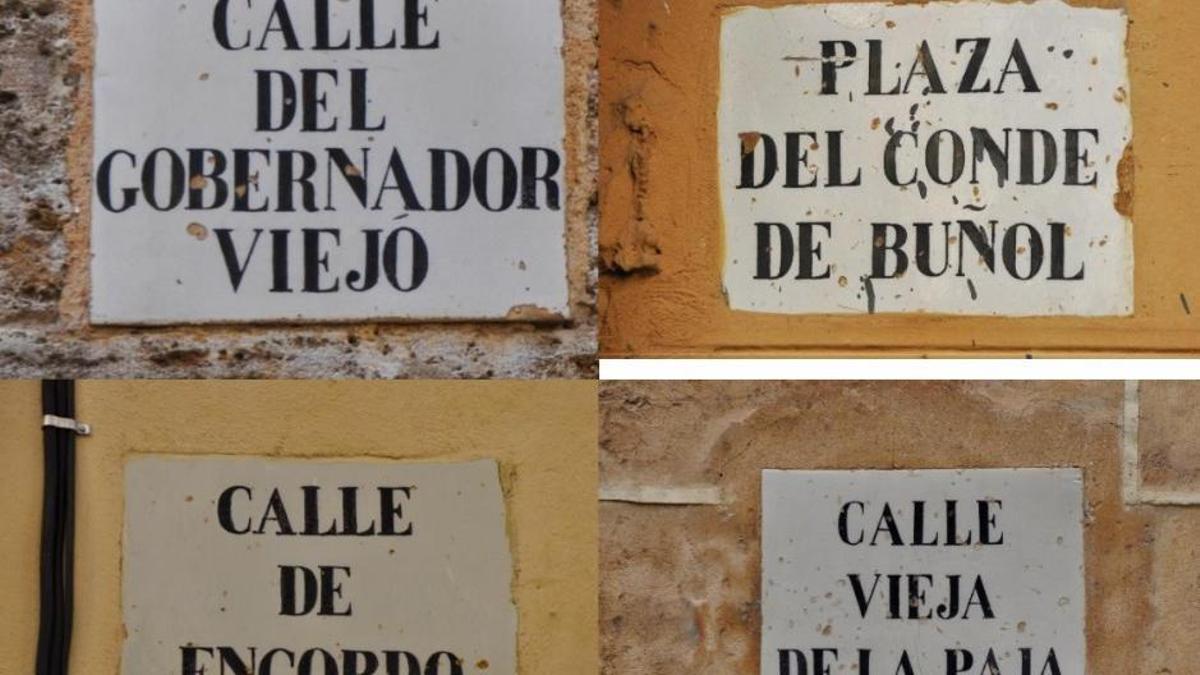 Algunas de las placas protegidas por el Ayuntamiento con valor patrimonial