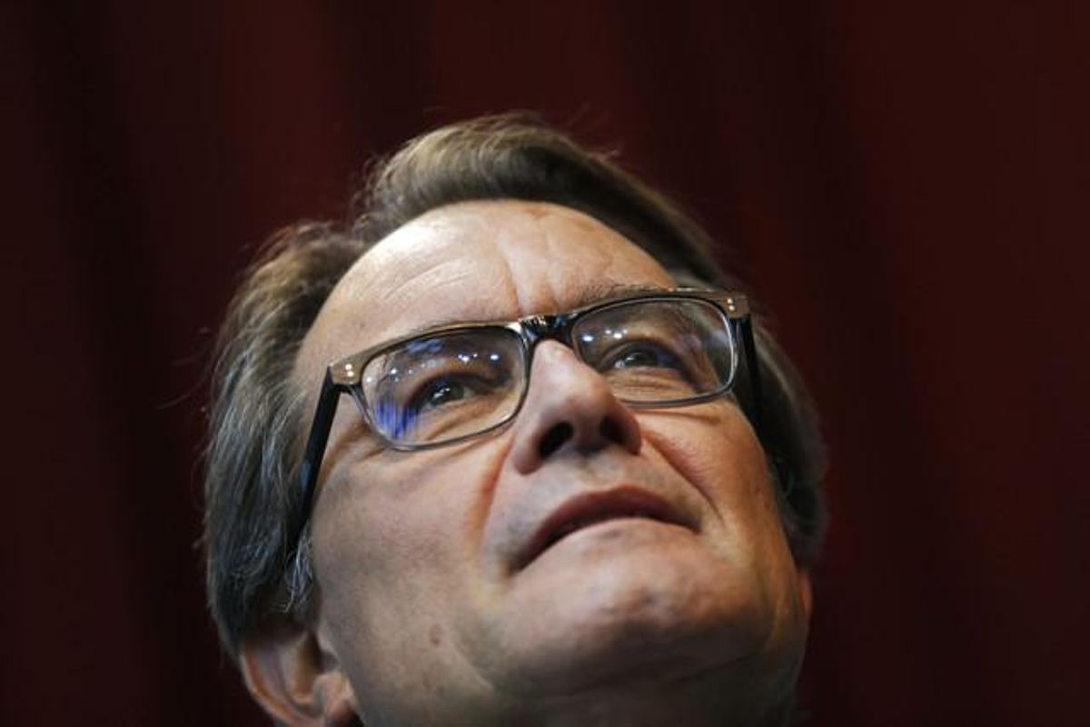  Artur Mas, durant una roda de premsa, aquest dilluns.