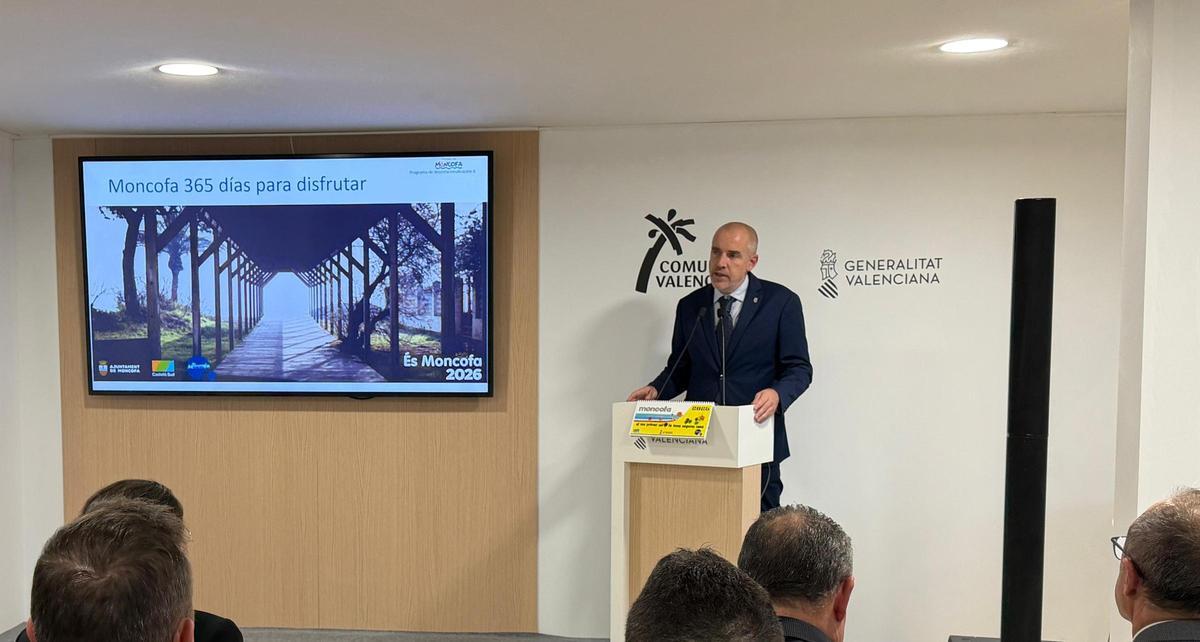 El alcalde de Moncofa, Wenceslao Alós, en su intervención en Fitur de este miércoles.