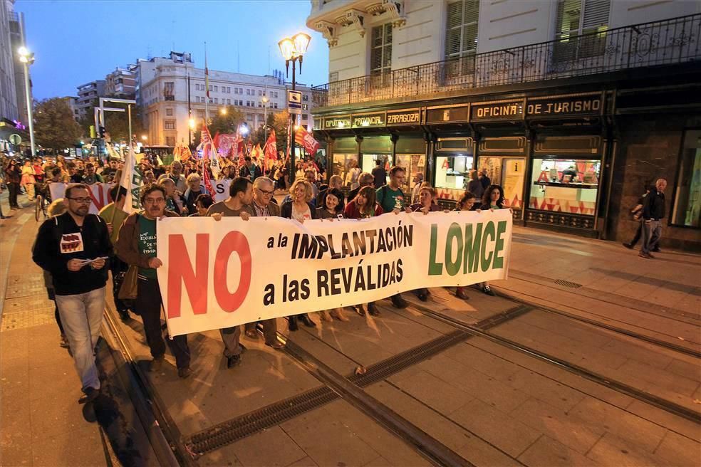 Manifestación contra la Lomce en Zaragoza