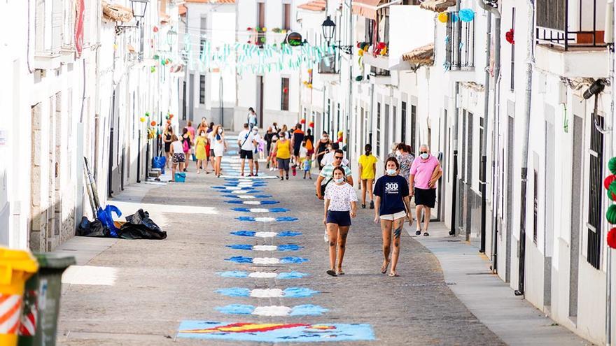 Alfombras para San Roque en Dos Torres