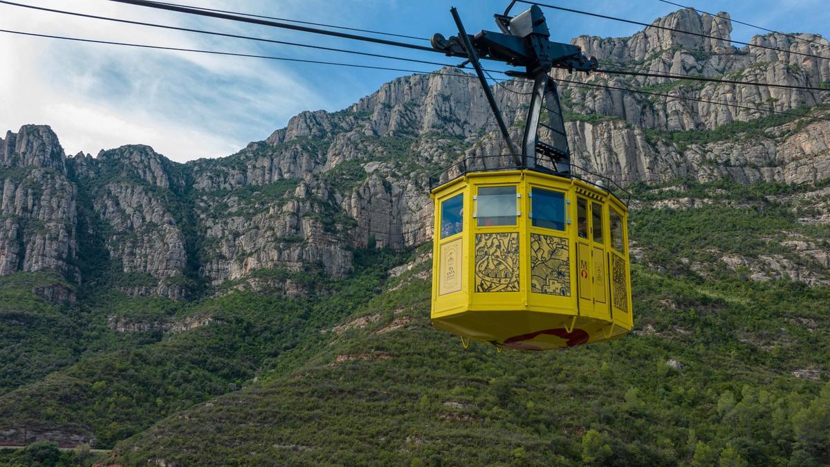 Una de les cabines de l'aeri de Montserrat
