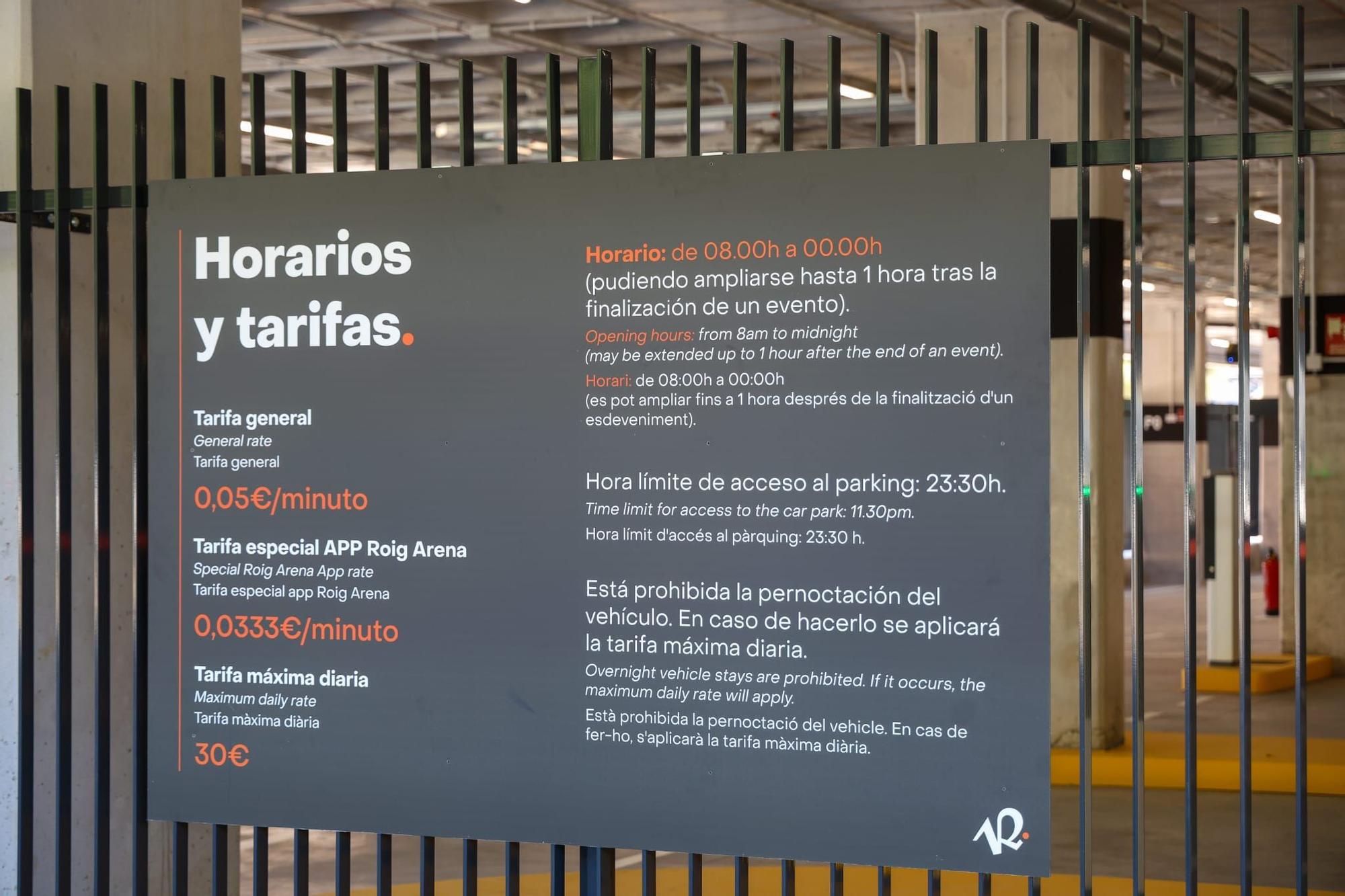 El Roig Arena abre al público su gran aparcamiento en altura