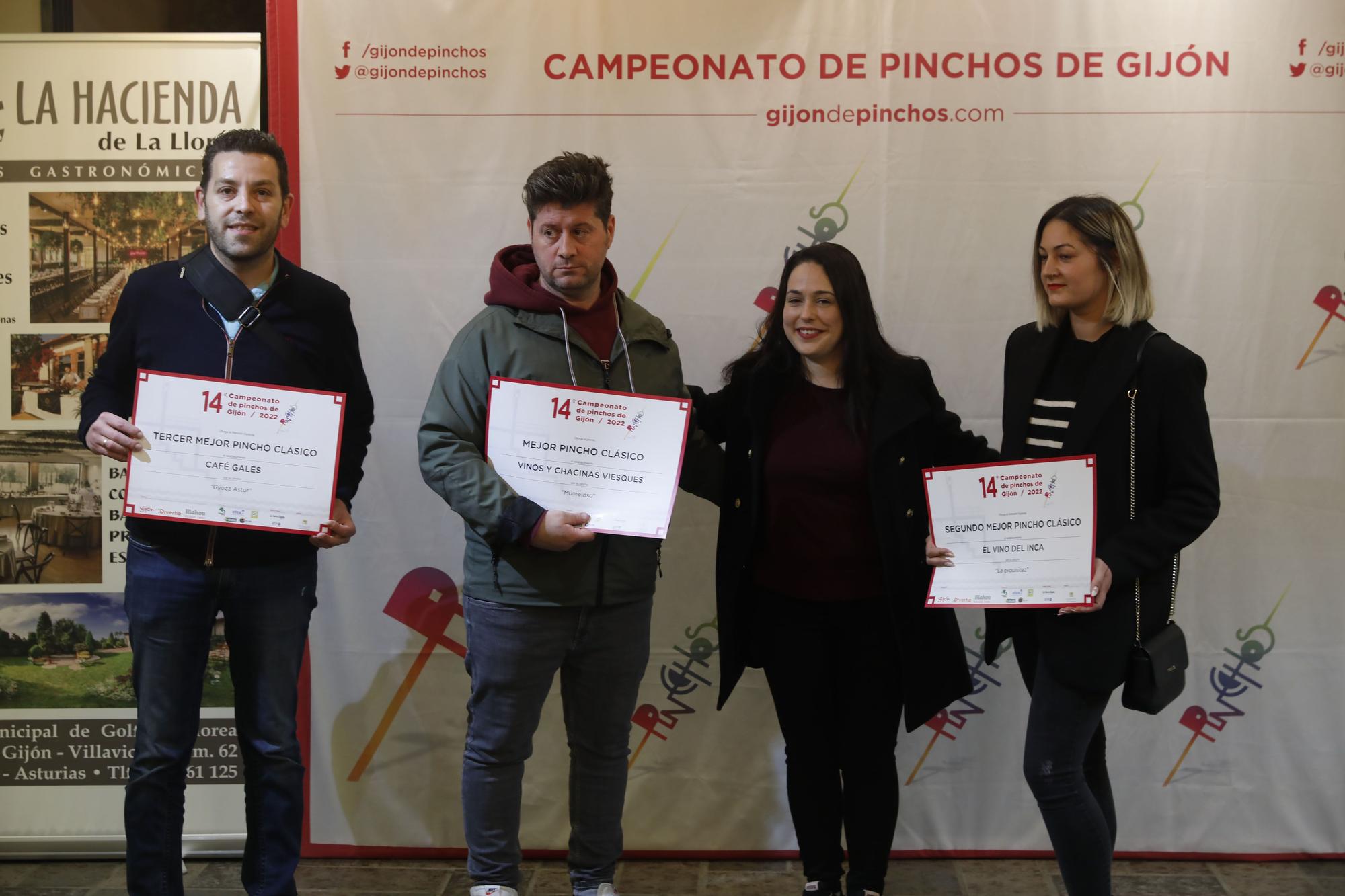 EN IMÁGENES: Entrega de los galardones del Campeonato de Pinchos de Gijón