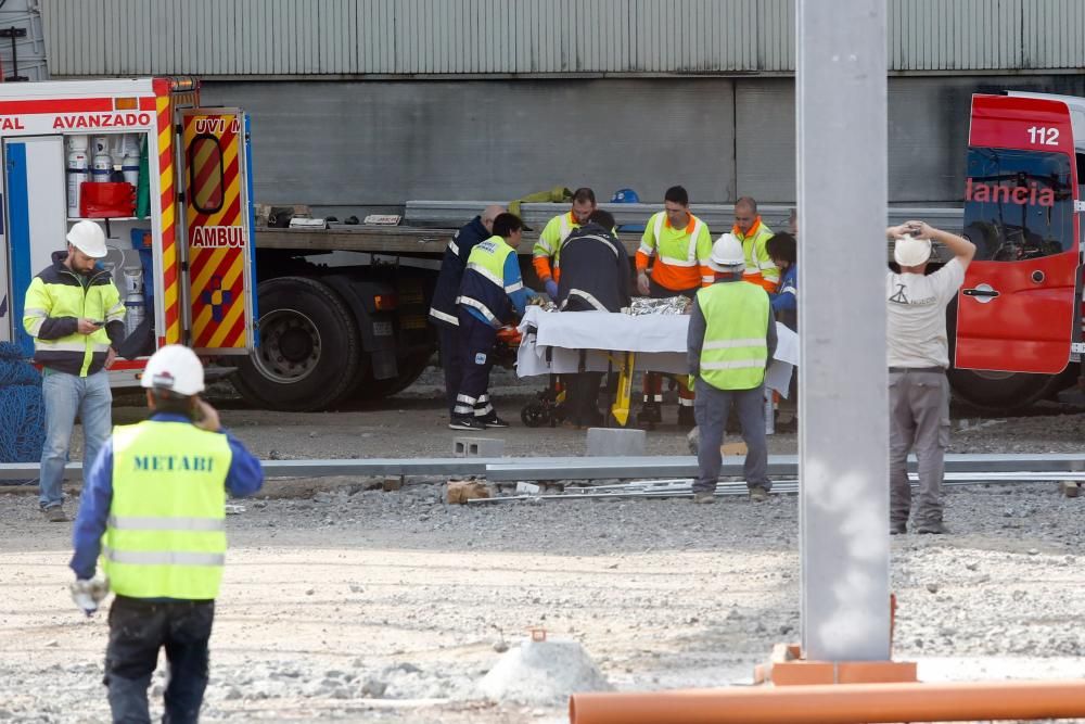 Un muerto y un herido grave en unas obras del parque empresarial de la ría de Avilés