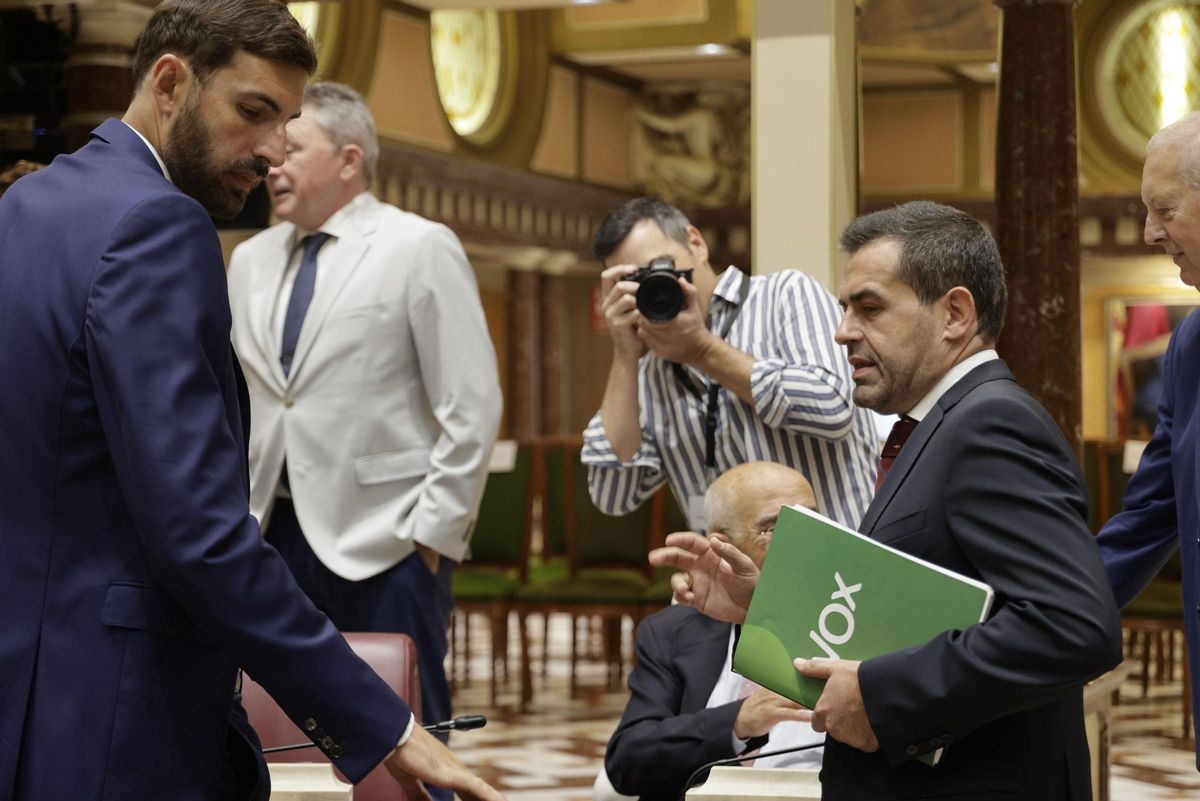 Los diputados de Vox José Ángel Antelo (i) y Rubén Martínez Alpañez.