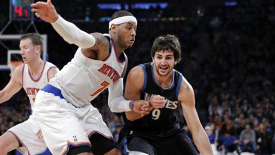 Un oportuno Carmelo estropea el debut de Ricky Rubio en el Garden