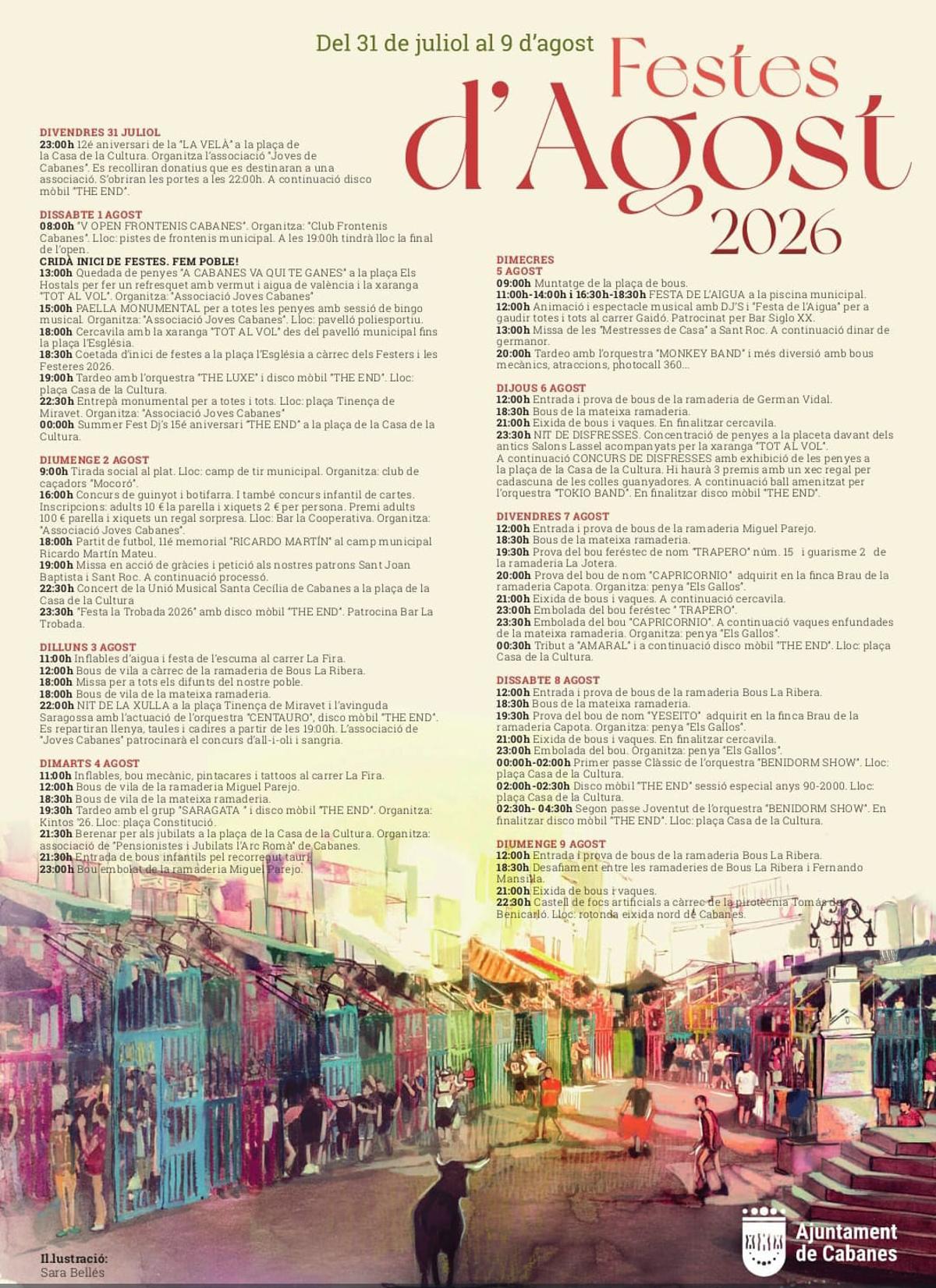Festes d'Agost 2026 Cabanes