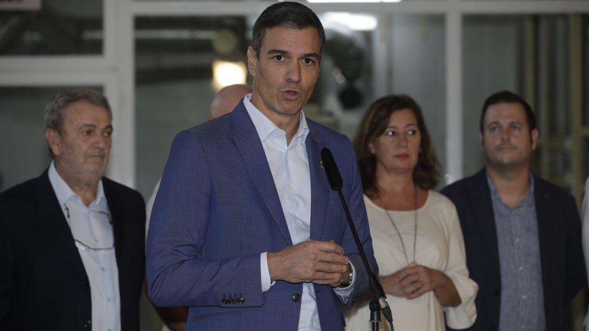 Pedro Sánchez bei der Ankündigung der Sonderregelung in Marratxí.