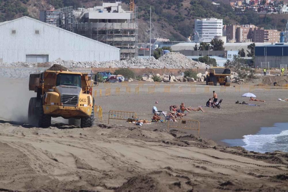 Aporte de arena en la playa de San Andrés