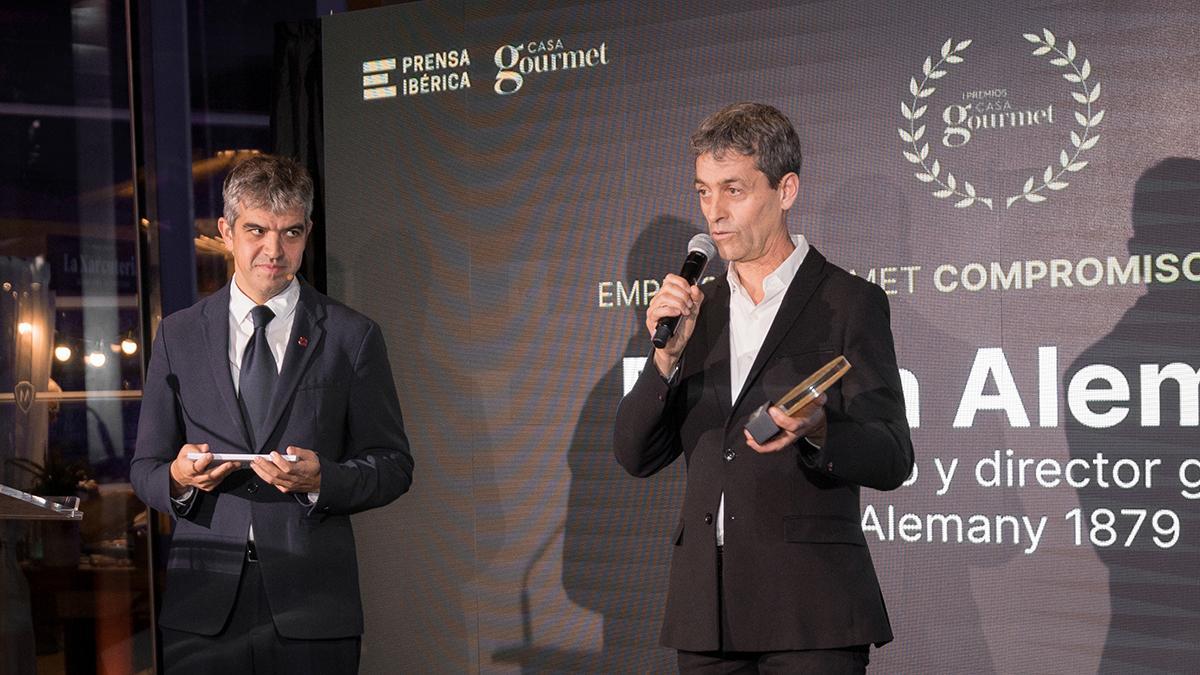 Ferran Alemany, propietari i CEO d’Alemany, recull el guardó a l’Empresa Gourmet amb Compromís Social 2025.