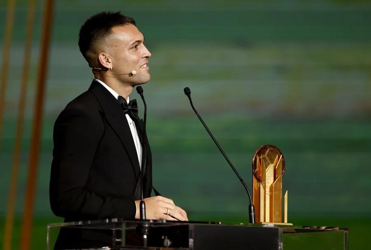 Lautaro Martínez durante la ceremonia de entrega del Balón de Oro, el pasado 28 de octubre, en París