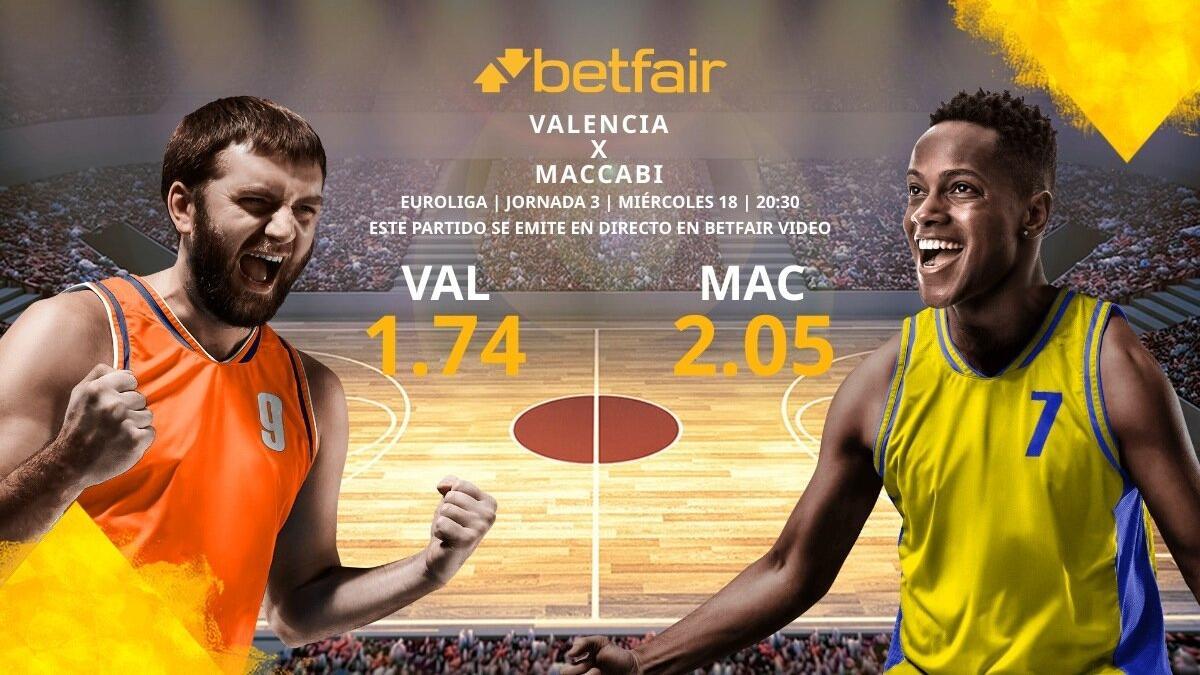 Valencia Basket vs. Maccabi Tel Aviv: horario, TV, estadísticas, clasificación y pronósticos