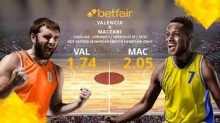 Valencia Basket vs. Maccabi Tel Aviv: horario, TV, estadísticas, clasificación y pronósticos
