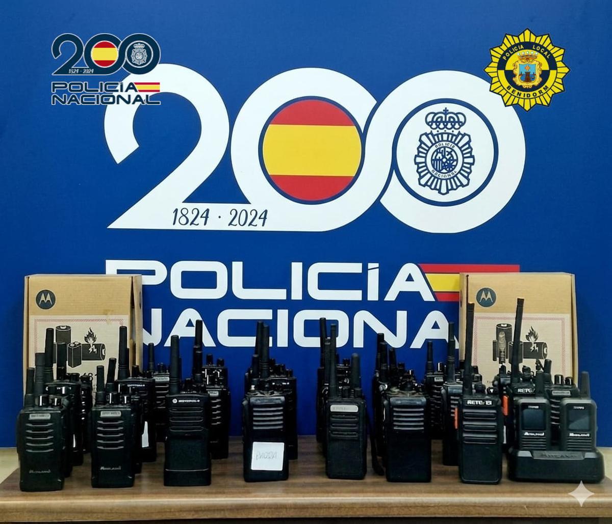 Material incautado en Benidorm.