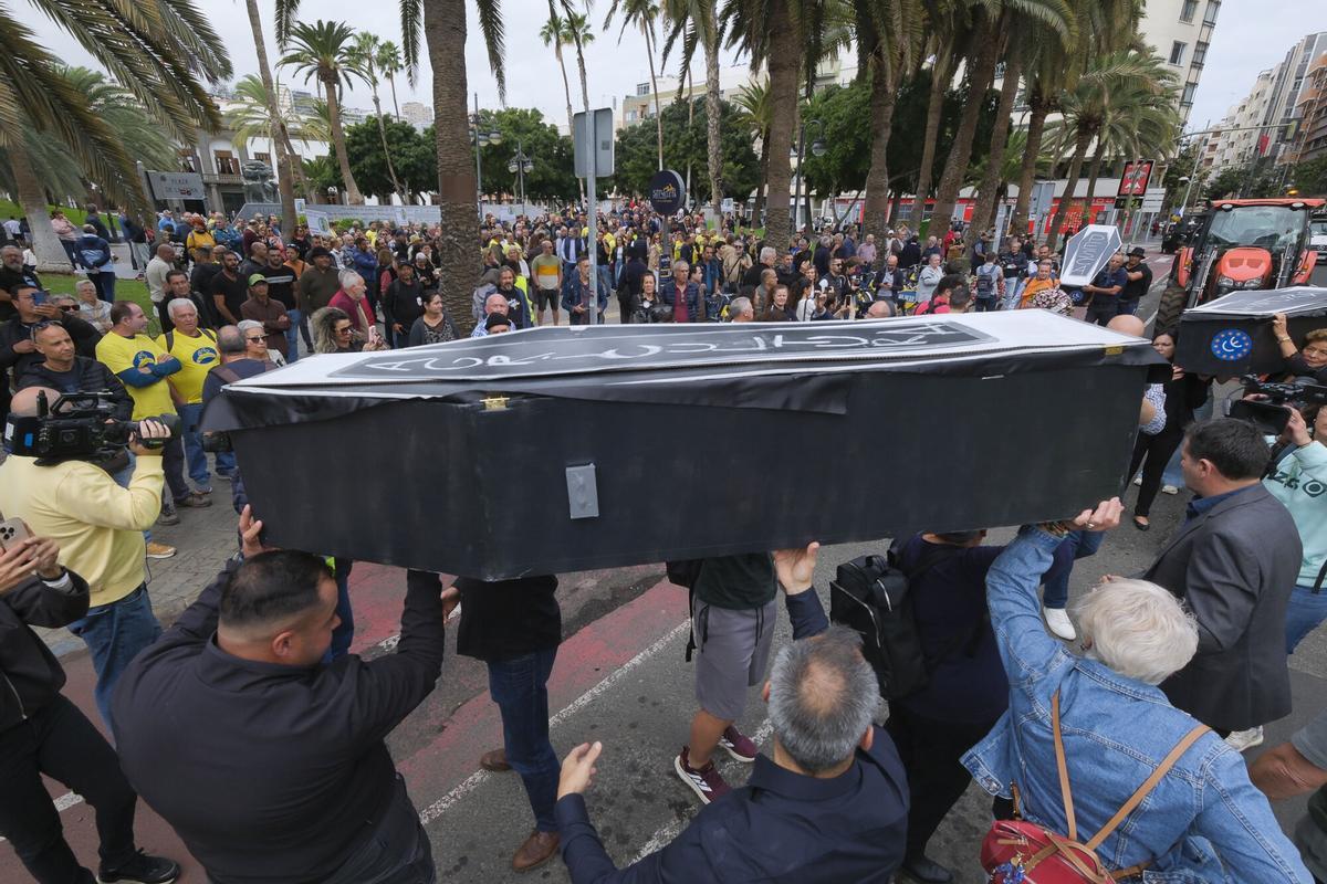 Protesta del sector primario de Gran Canaria contra el acuerdo UE-Mercosur