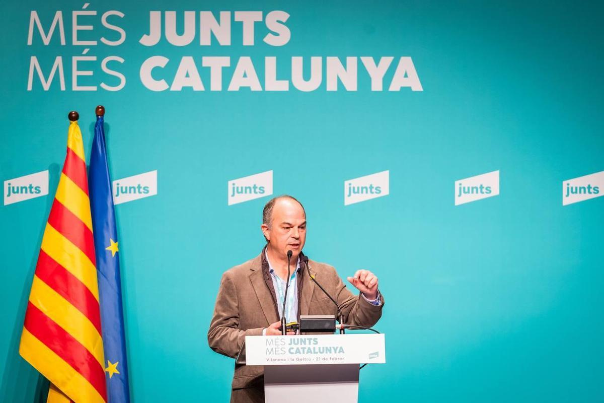 Jordi Turull, secretario general de Junts, durante el Consell Nacional de la formación celebrado en Vilanova i la Geltrú