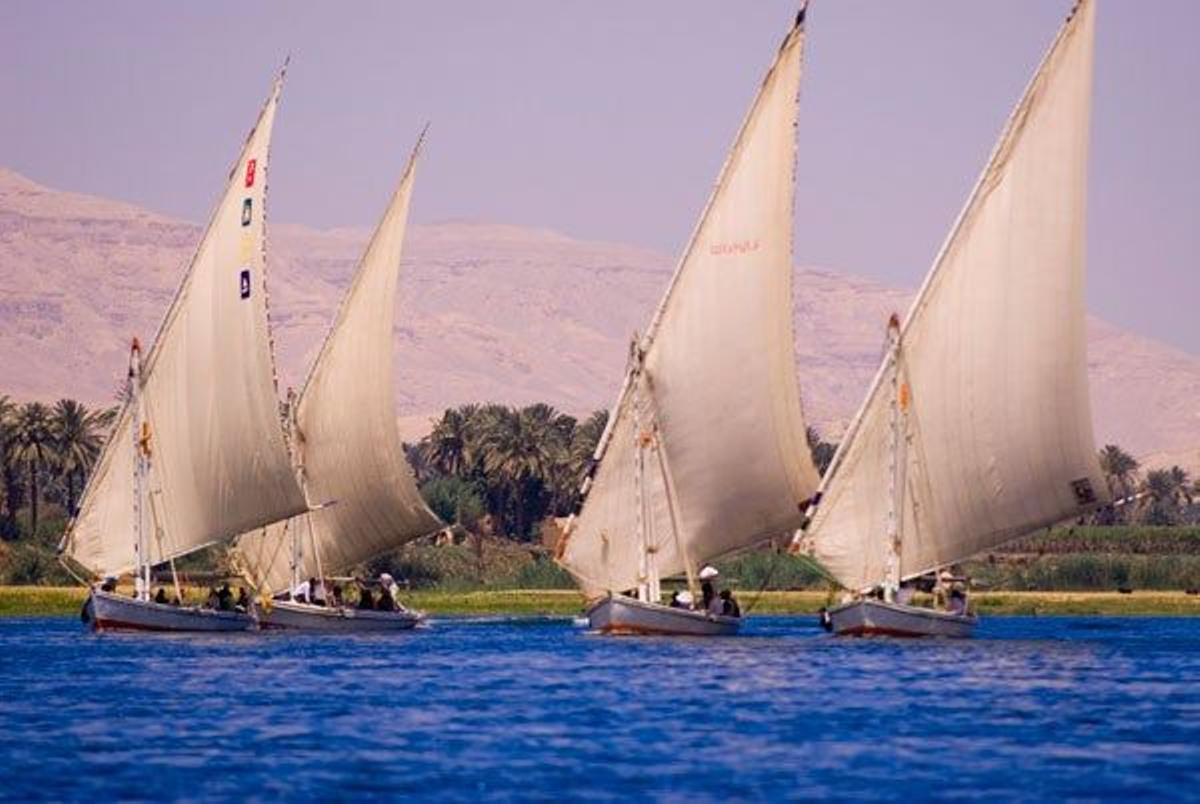 Faluca típica del Nilo en Egipto.