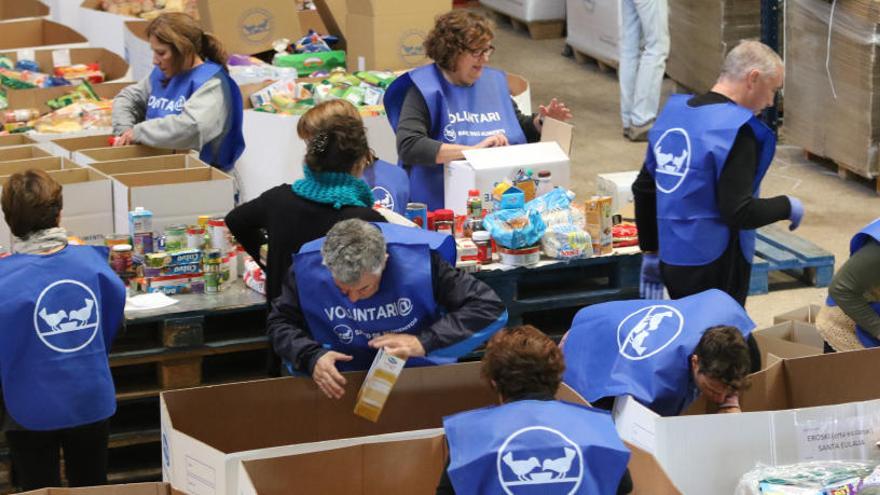 Voluntarios en el Banco de Alimentos.