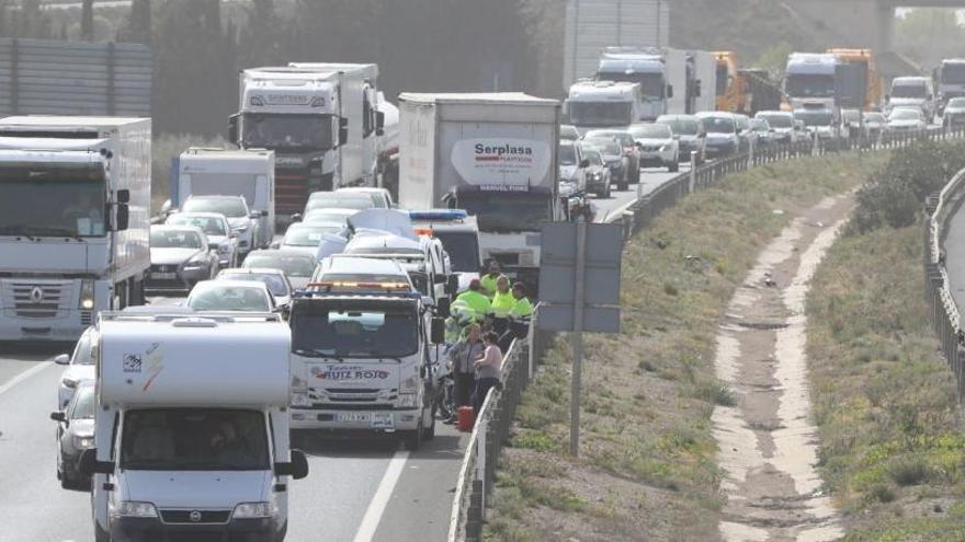 Ocho heridos en un accidente de tráfico en la A-7 a la altura de Totana