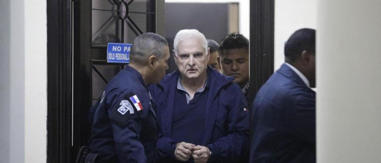 El expresidente de Panamá, Ricardo Martinelli, durante el juicio por el espionaje en su país.