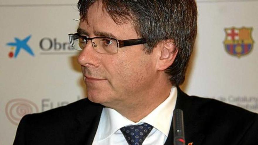 El President Carles Puigdemont, ahir