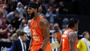 Brandon Davies, del Valencia Basket, durante el partido contra el ALBA Berlín