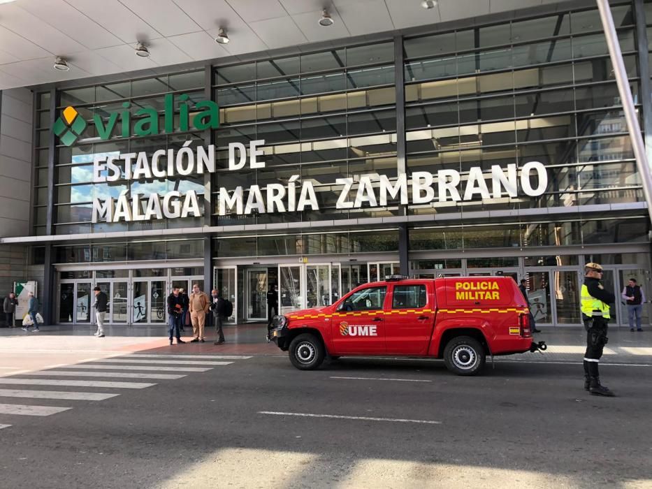 La UME llega a Málaga con 110 efectivos para realizar labores de seguridad y desinfección