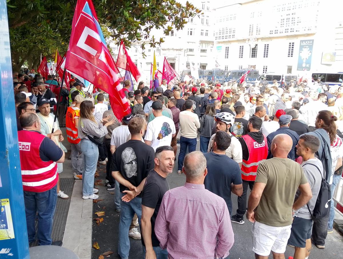 Manifestación de los trabajadores del metal en A Coruña.