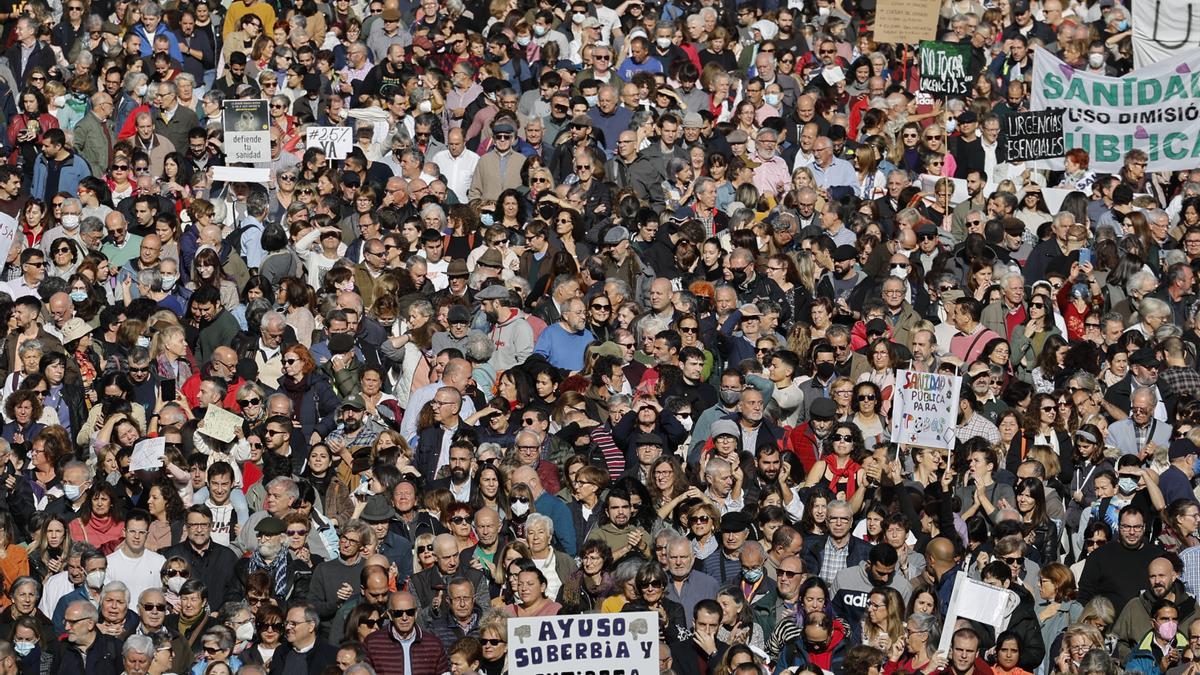 Manifestaciones en defensa de la sanidad pública en Madrid.