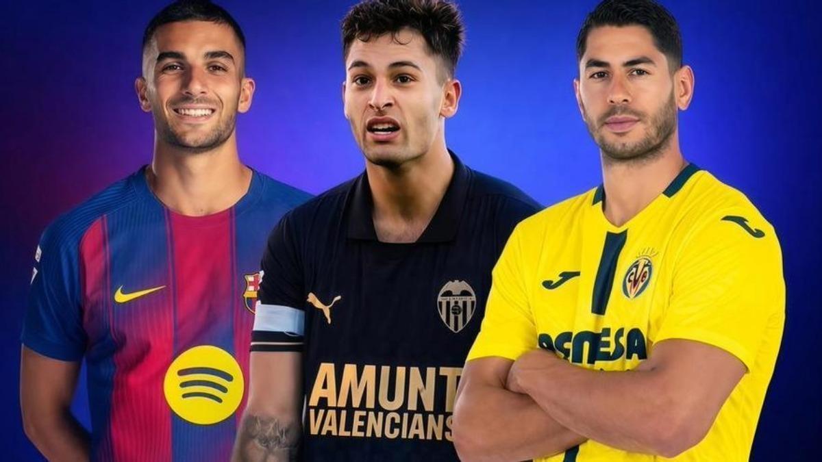 Los tres máximos goleadores nacionales en la Liga a lo largo de 2025, Ferran, Hugo Duro y Ayoze