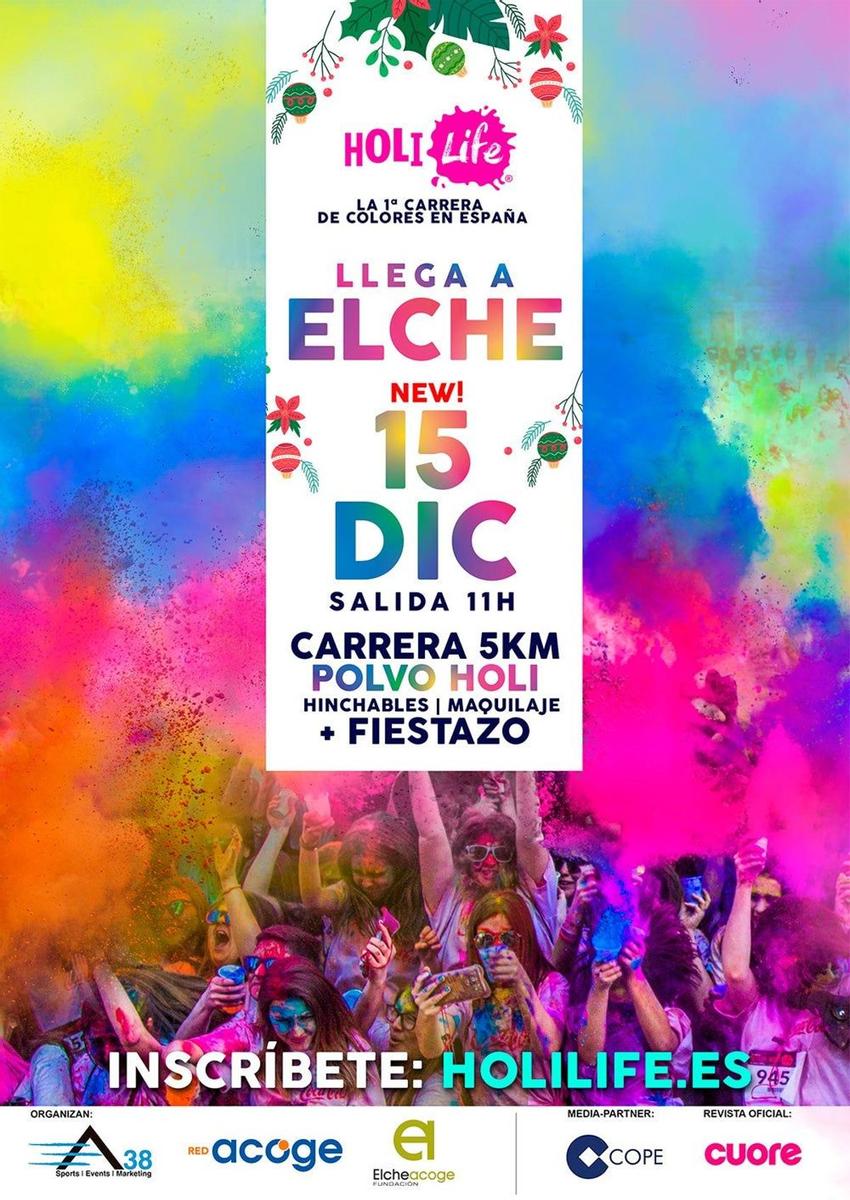 Cartel de la carrera Holi Life