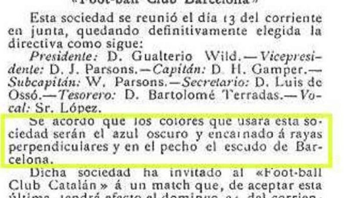 La imagen del texto publicado en 'Los Deportes' en diciembre de 1899 y reproducido por Molins