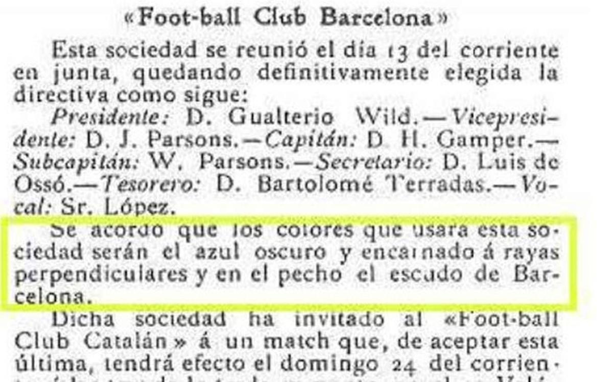 La imagen del texto publicado en 'Los Deportes' en diciembre de 1899 y reproducido por Molins