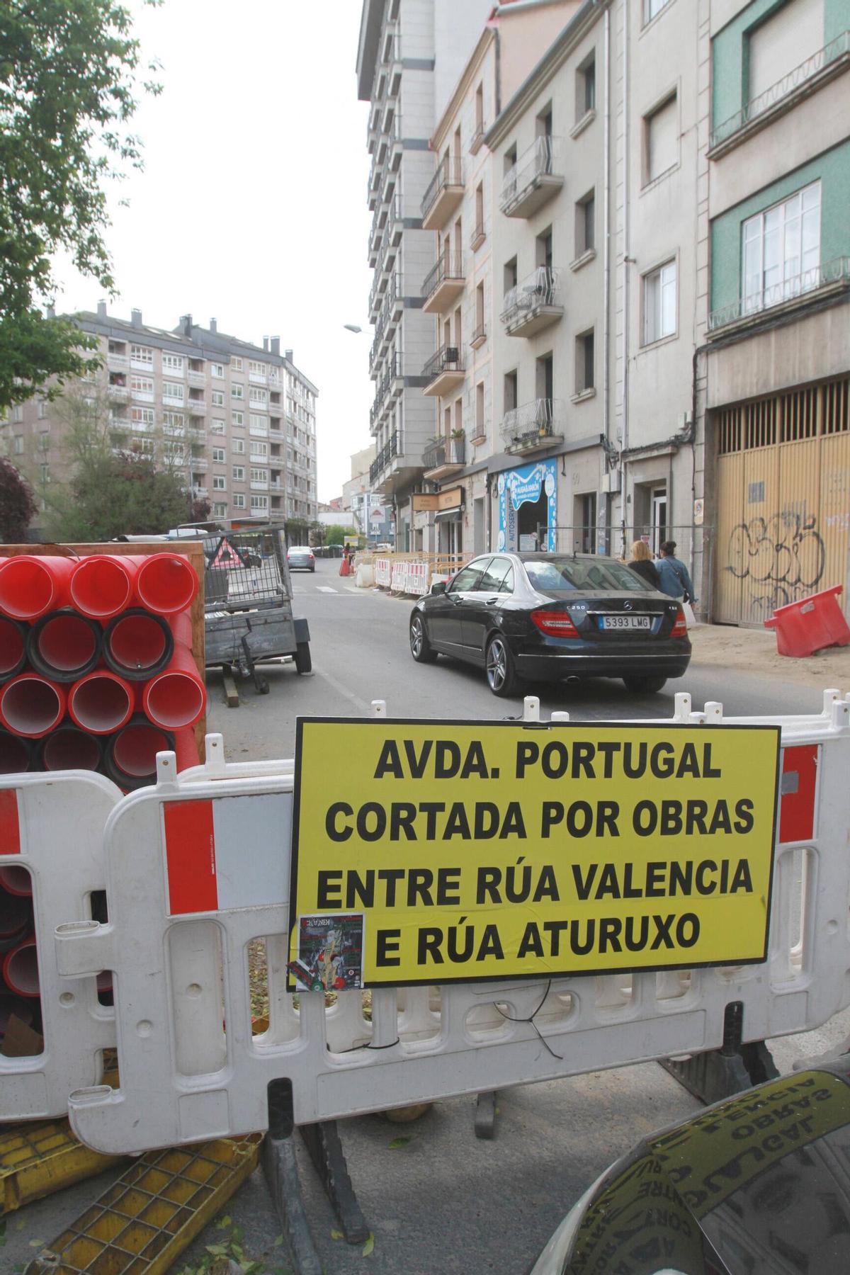 Vista del estado de las obras de la avenida de Portugal un año después de haber comenzado